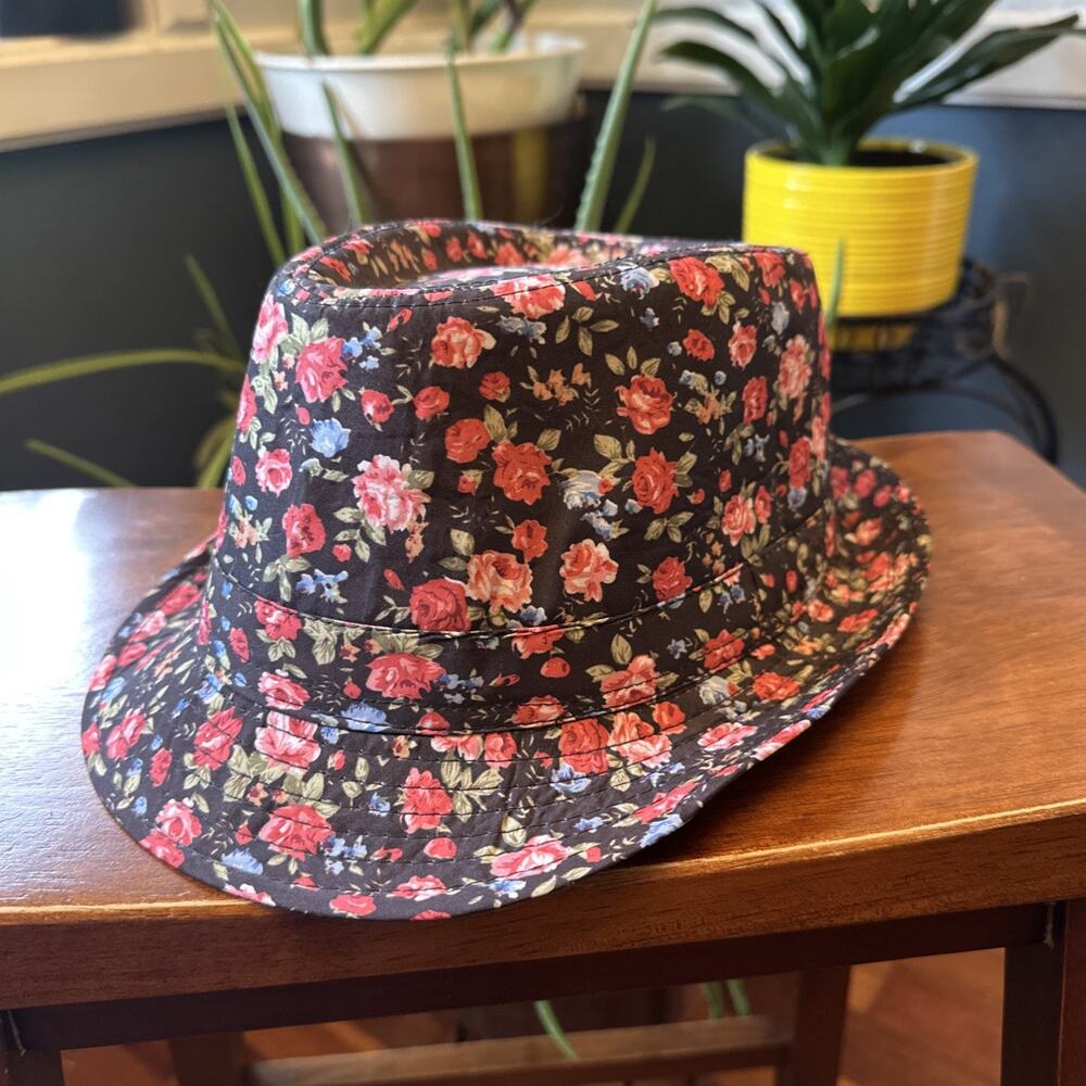 Nollia Unisex Floral Fedora Hat Flowers Roses Light Weight